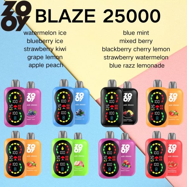 EU Warehouse ZOOY BLAZE 25000 Dual display portable children's lock disposable electronic cigarette