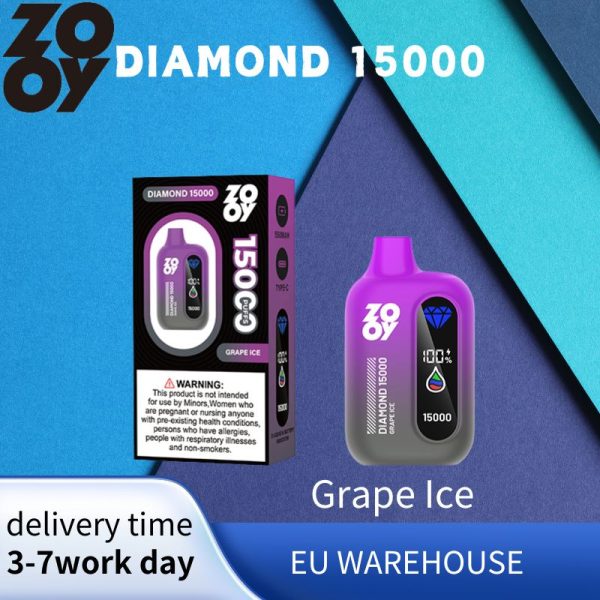 Large inventory in European warehouse ZOOY DIAMOND 15000 diamond scrolling lights disposable display vape - Image 9