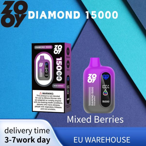 Large inventory in European warehouse ZOOY DIAMOND 15000 diamond scrolling lights disposable display vape - Image 8